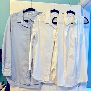 Three Athleta Long & Lean button down shirts